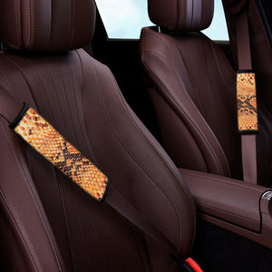 Orange Snakeskin Print Car Seat Belt Covers