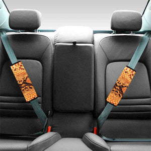 Orange Snakeskin Print Car Seat Belt Covers