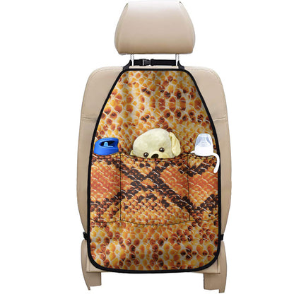 Orange Snakeskin Print Car Seat Organizers