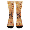 Orange Snakeskin Print Crew Socks