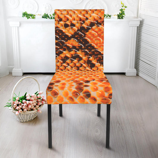 Orange Snakeskin Print Dining Chair Slipcover