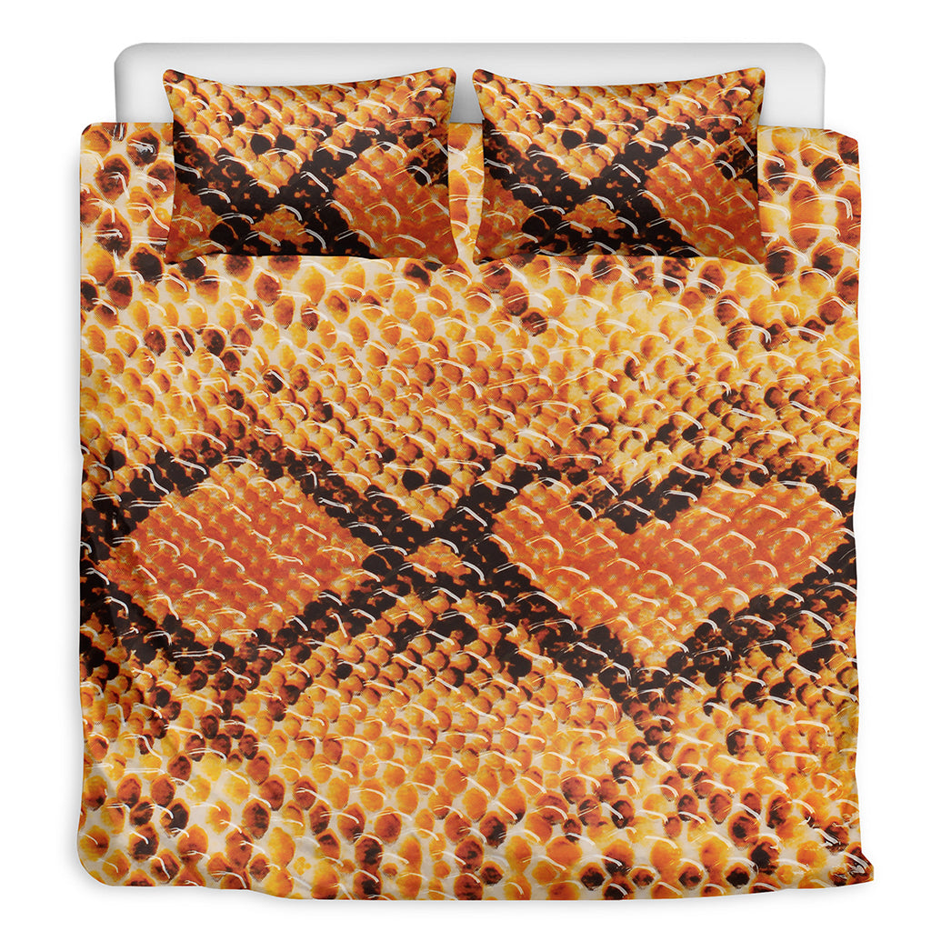 Orange Snakeskin Print Duvet Cover Bedding Set