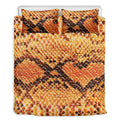 Orange Snakeskin Print Duvet Cover Bedding Set