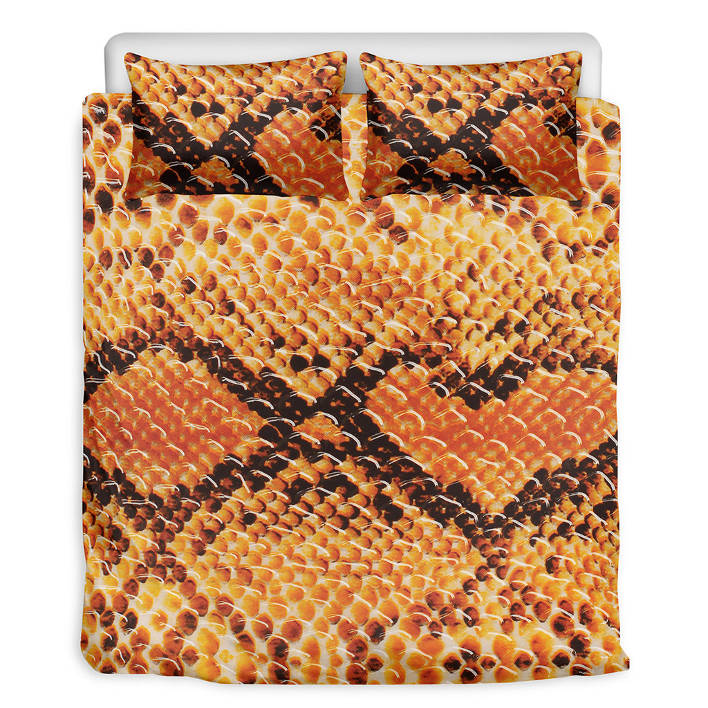 Orange Snakeskin Print Duvet Cover Bedding Set