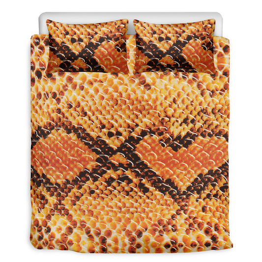 Orange Snakeskin Print Duvet Cover Bedding Set