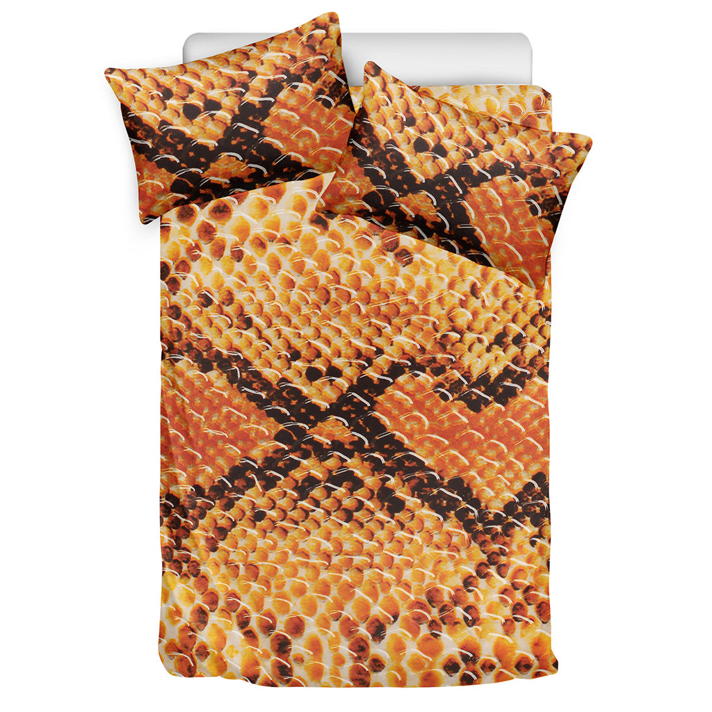 Orange Snakeskin Print Duvet Cover Bedding Set
