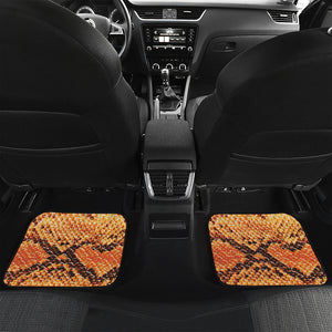 Orange Snakeskin Print Front and Back Car Floor Mats