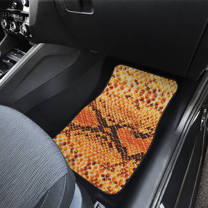 Orange Snakeskin Print Front and Back Car Floor Mats