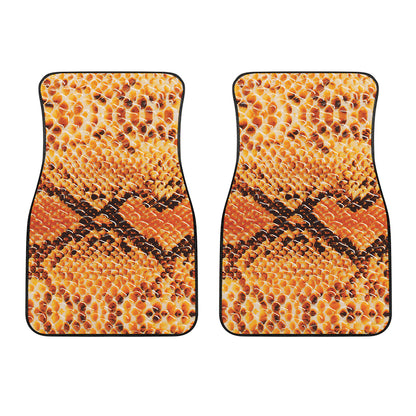 Orange Snakeskin Print Front Car Floor Mats