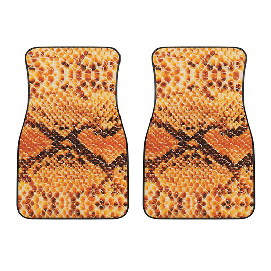 Orange Snakeskin Print Front Car Floor Mats