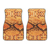 Orange Snakeskin Print Front Car Floor Mats