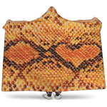 Orange Snakeskin Print Hooded Blanket
