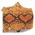 Orange Snakeskin Print Hooded Blanket