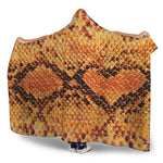 Orange Snakeskin Print Hooded Blanket
