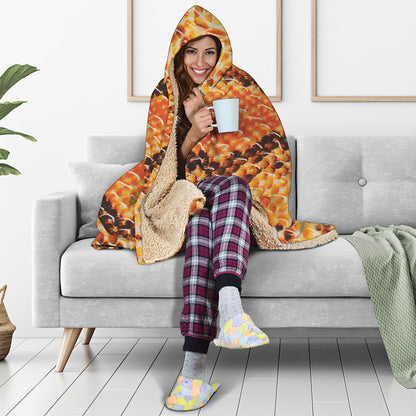 Orange Snakeskin Print Hooded Blanket