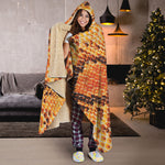 Orange Snakeskin Print Hooded Blanket