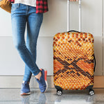 Orange Snakeskin Print Luggage Cover