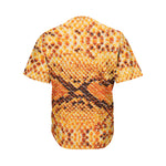 Orange Snakeskin Print Men's Baseball Jersey