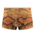 Orange Snakeskin Print Men's Boxer Briefs