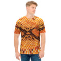 Orange Snakeskin Print Men's T-Shirt