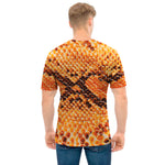 Orange Snakeskin Print Men's T-Shirt
