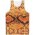Orange Snakeskin Print Men's Tank Top