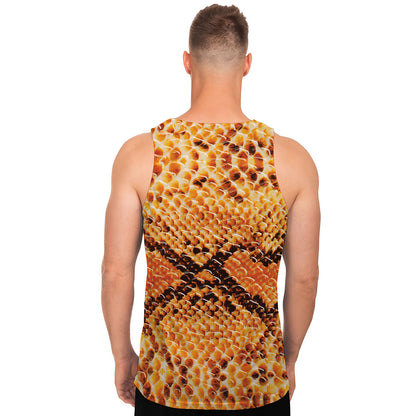 Orange Snakeskin Print Men's Tank Top