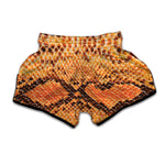 Orange Snakeskin Print Muay Thai Boxing Shorts