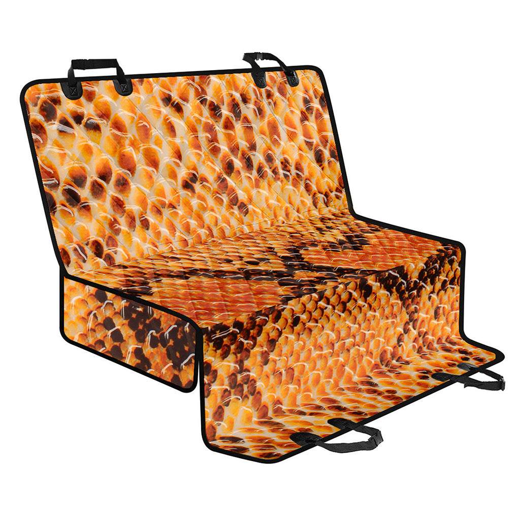 Orange Snakeskin Print Pet Car Back Seat Cover