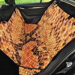 Orange Snakeskin Print Pet Car Back Seat Cover