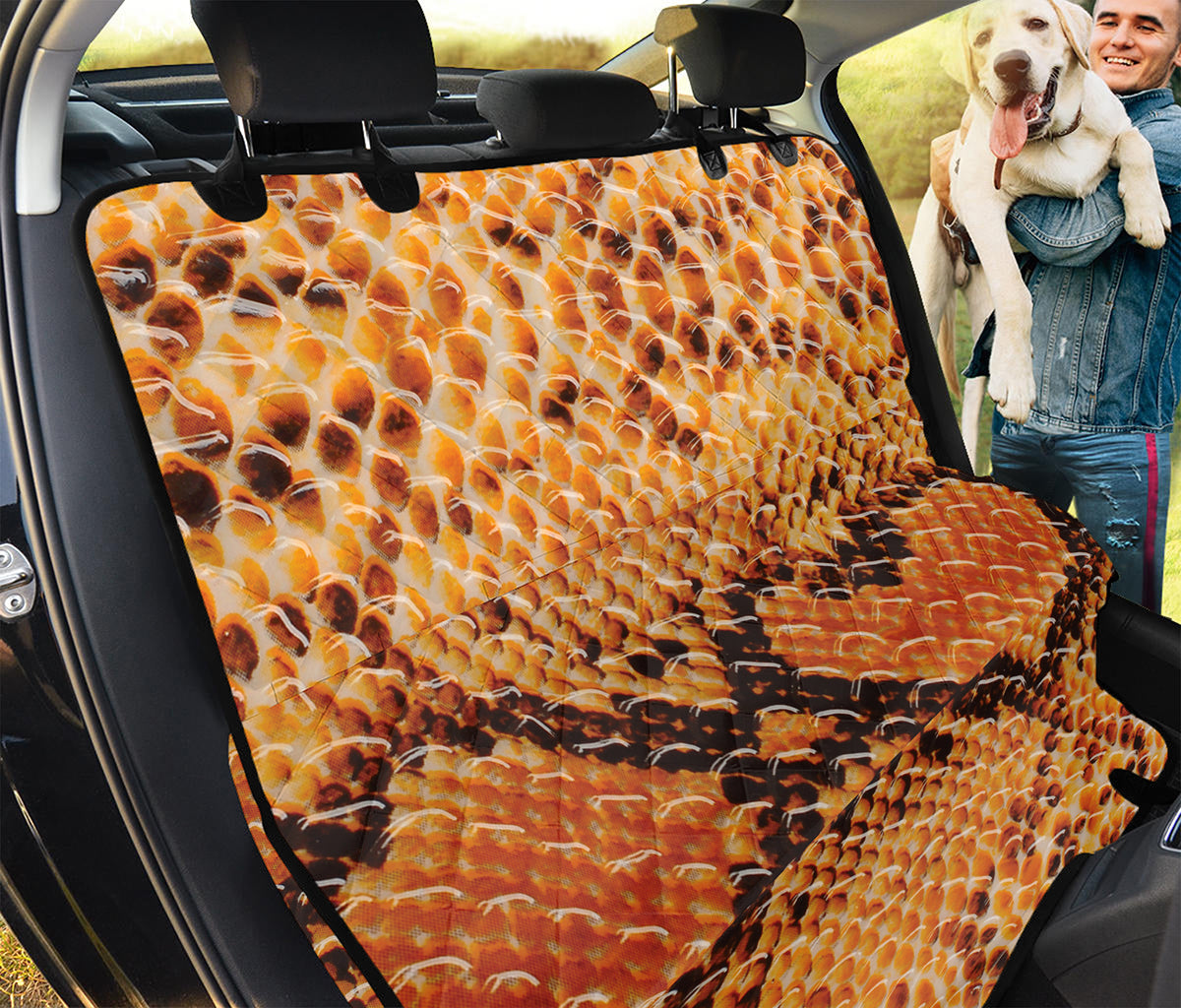 Orange Snakeskin Print Pet Car Back Seat Cover