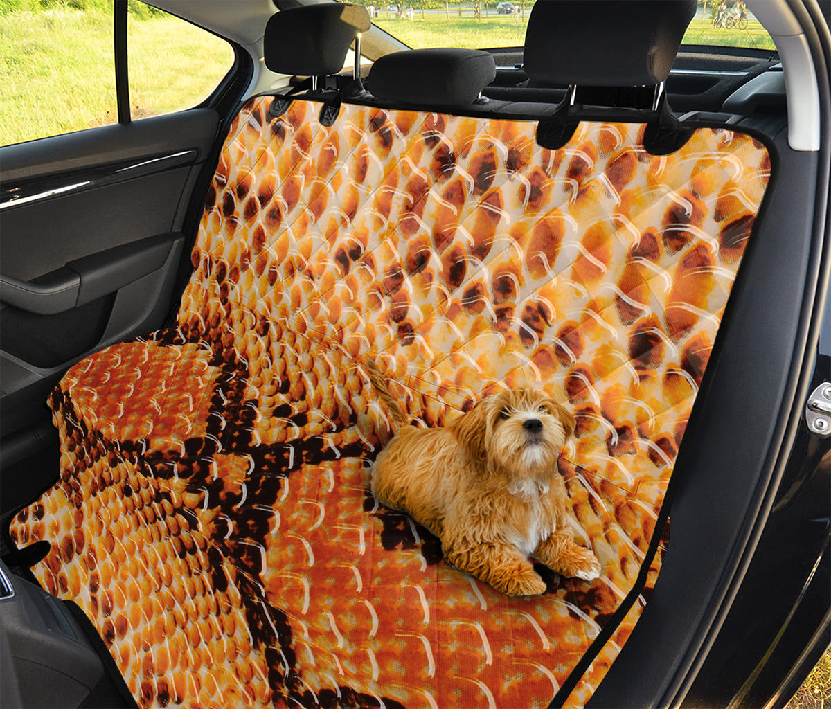 Orange Snakeskin Print Pet Car Back Seat Cover