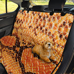 Orange Snakeskin Print Pet Car Back Seat Cover