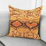 Orange Snakeskin Print Pillow Cover