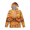 Orange Snakeskin Print Pullover Hoodie