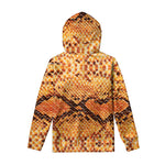 Orange Snakeskin Print Pullover Hoodie