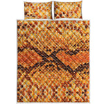 Orange Snakeskin Print Quilt Bed Set