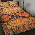 Orange Snakeskin Print Quilt Bed Set