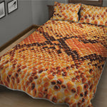 Orange Snakeskin Print Quilt Bed Set