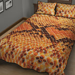 Orange Snakeskin Print Quilt Bed Set