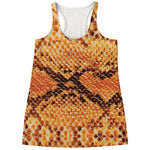 Orange Snakeskin Print Women's Racerback Tank Top