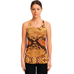 Orange Snakeskin Print Women's Racerback Tank Top