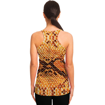 Orange Snakeskin Print Women's Racerback Tank Top