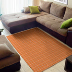 Orange Tattersall Pattern Print Area Rug