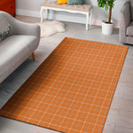 Orange Tattersall Pattern Print Area Rug