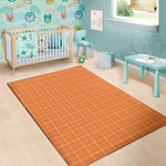 Orange Tattersall Pattern Print Area Rug