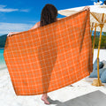Orange Tattersall Pattern Print Beach Sarong Wrap