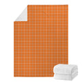 Orange Tattersall Pattern Print Blanket