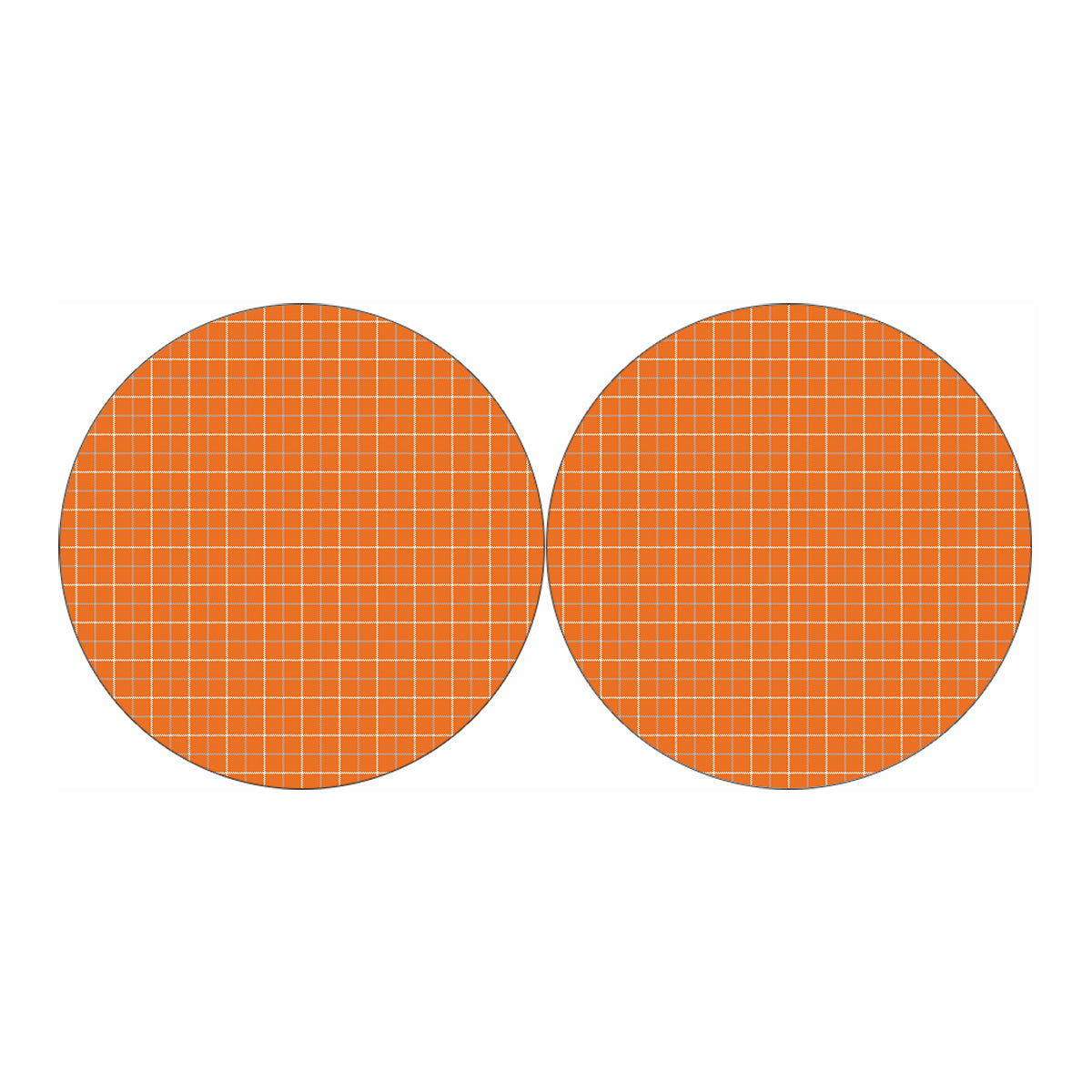 Orange Tattersall Pattern Print Car Coasters