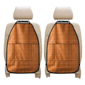 Orange Tattersall Pattern Print Car Seat Organizers